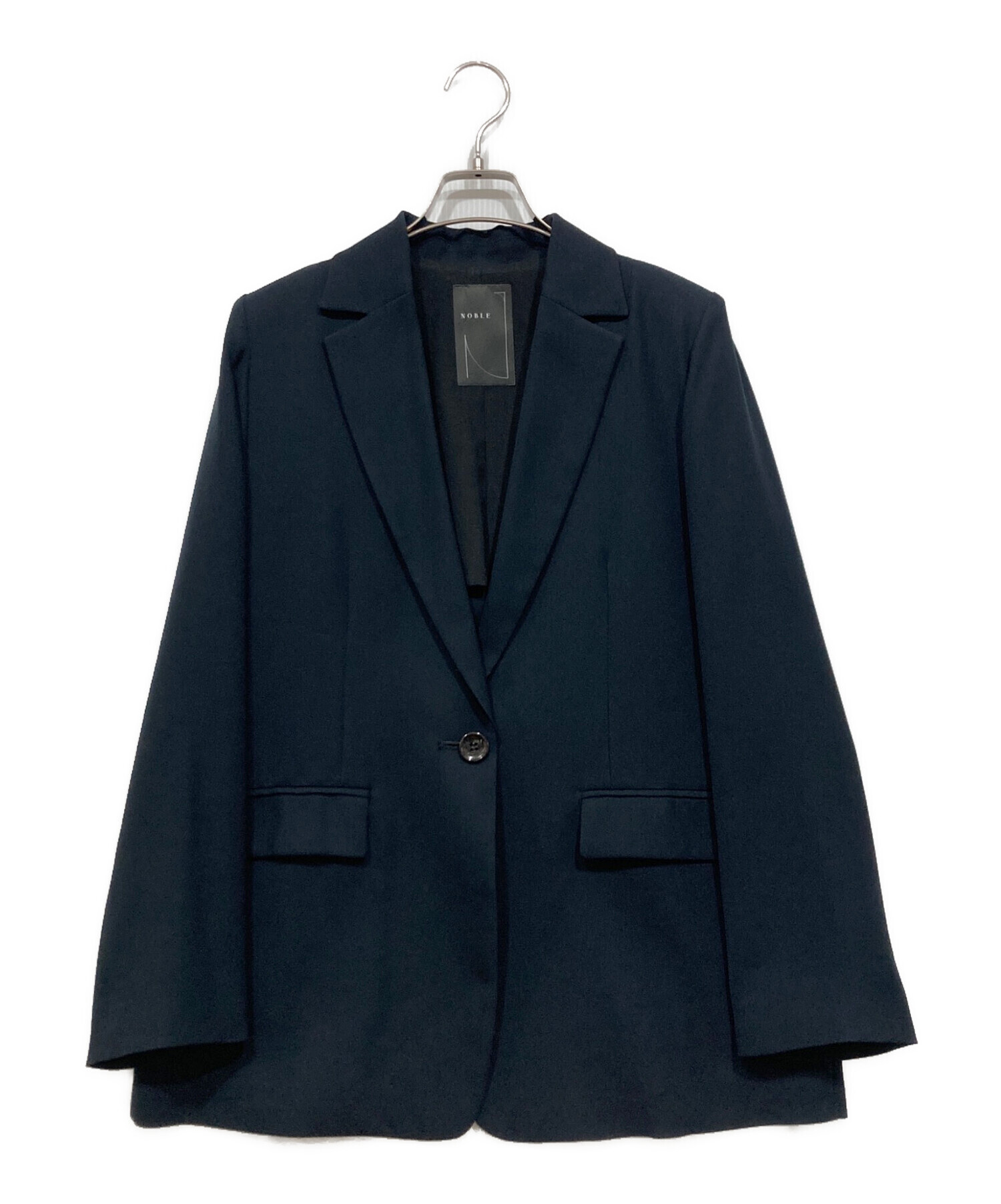 NOBLE ノーブル ベルベット ジャケット 11号 紺 中古・古着通販】Noble (ノーブル) バッククロスオーバージャケット