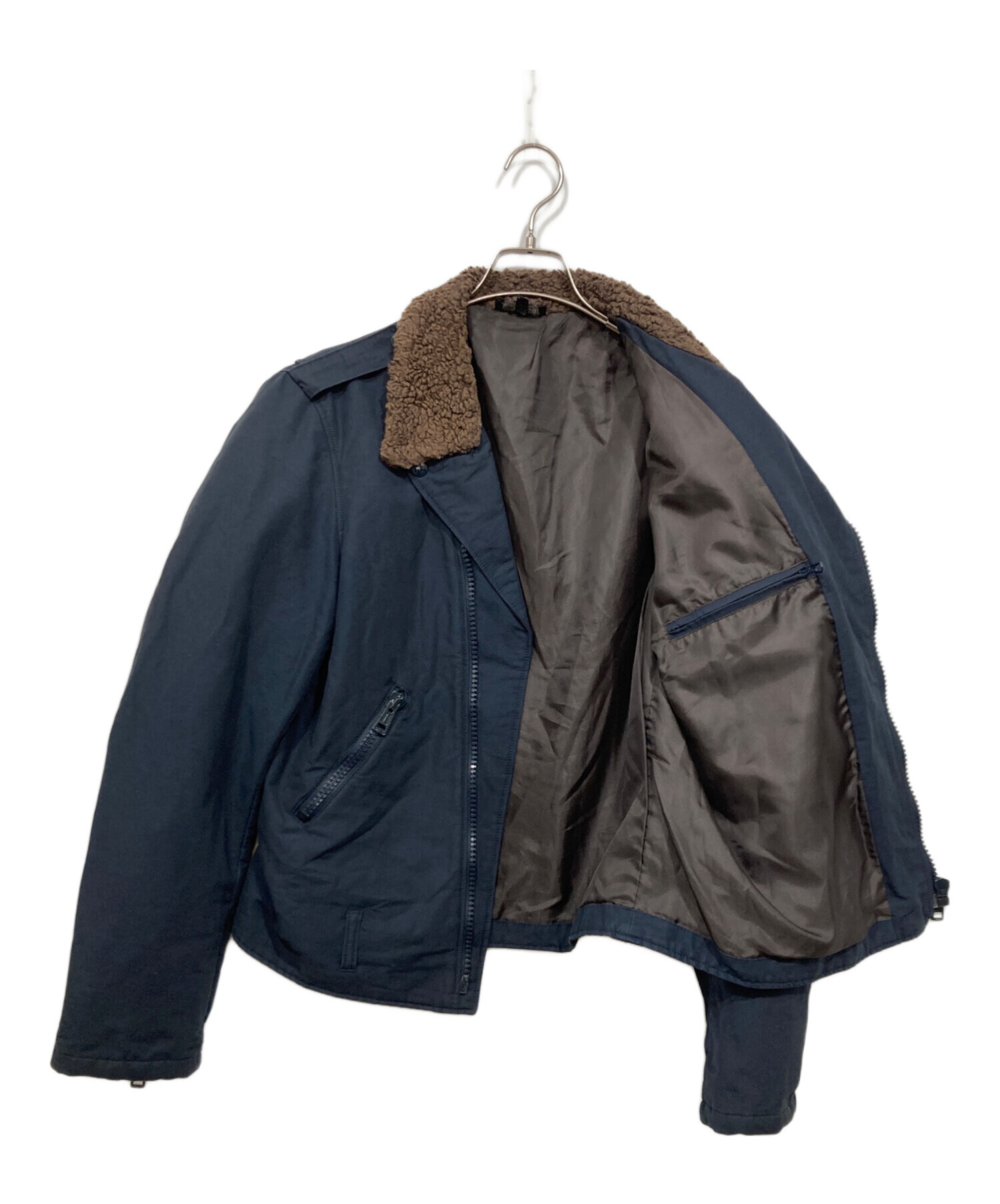 A.P.C. アーペーセー ブルゾン M 紺 【古着】【中古】【送料無料】 中古・古着通販】A.P.C. (アーペーセー) ライダースジャケット