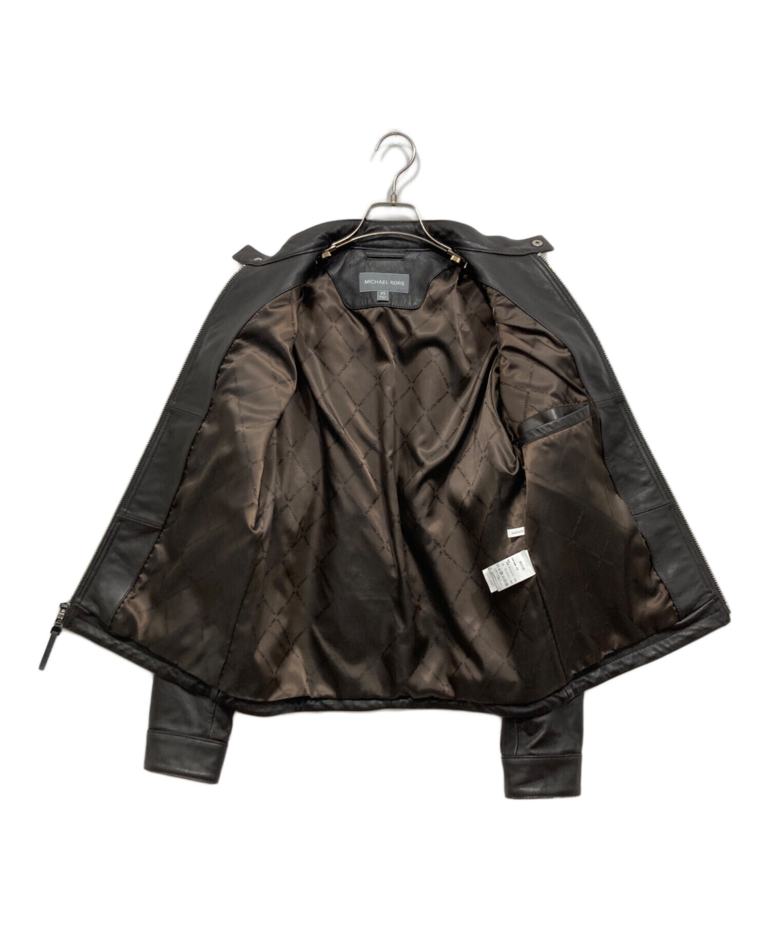 新品タグ付き　マイケルコース　MICHAEL KORS ライダースジャケット本革 レザー レーサー ジャケット | トップス | マイケル・コース(MICHAEL