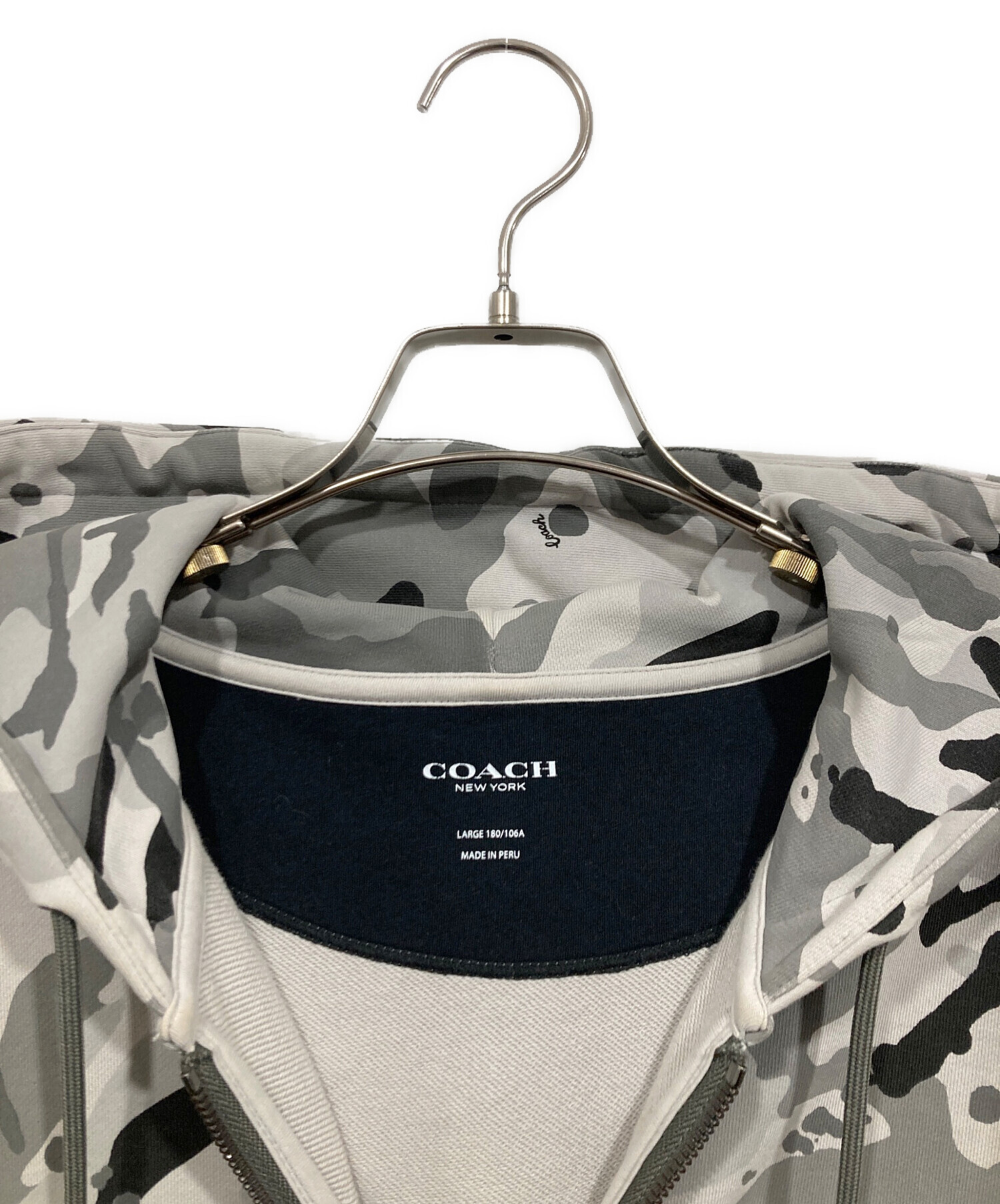中古・古着通販】COACH (コーチ) カモフラジップパーカー グレー 