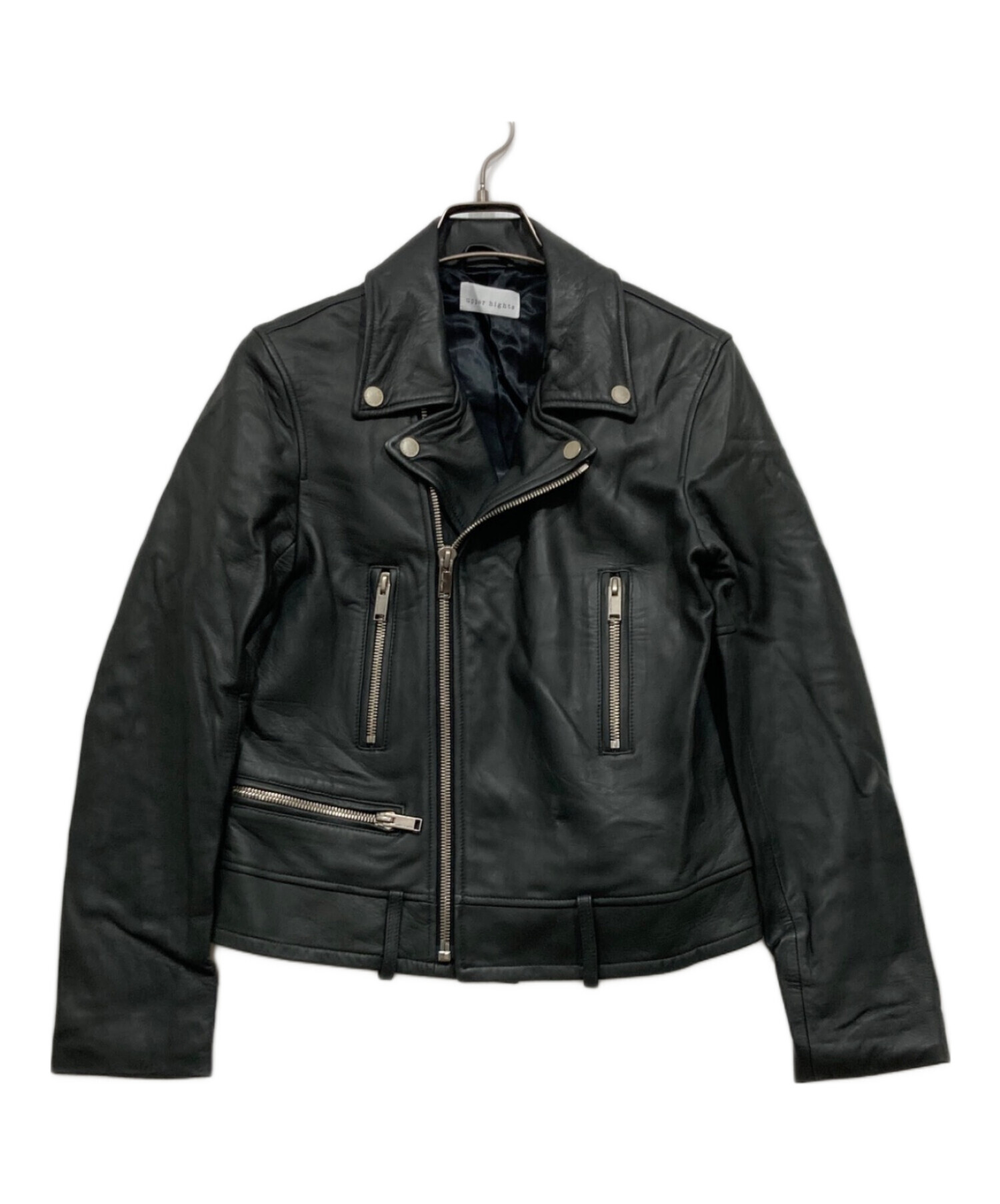 美品✨アッパーハイツ　1 ラムレザー　ライダースジャケット　黒　羊革 中古・古着通販】upper hights (アッパーハイツ) ラムレザーライダース
