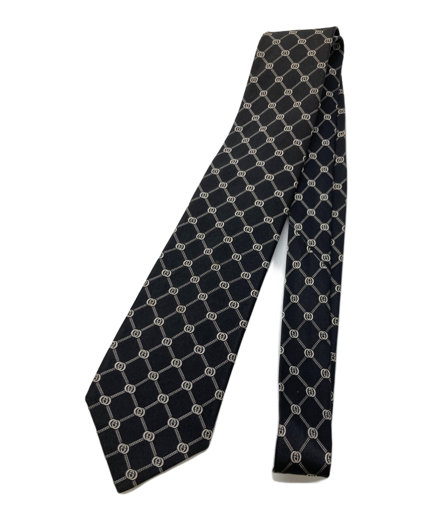 中古・古着通販】GUCCI (グッチ) GG柄ネクタイ ブラック サイズ:サイズ