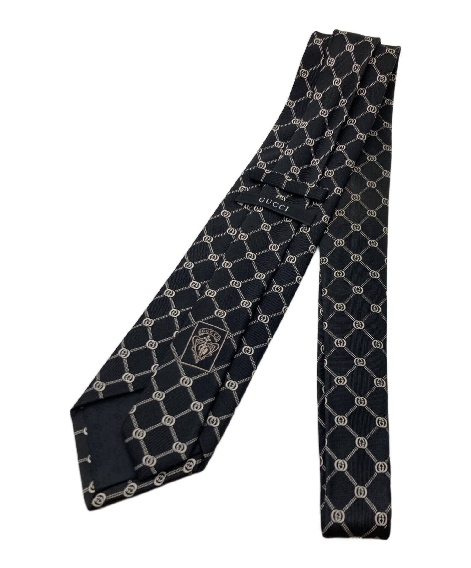 中古・古着通販】GUCCI (グッチ) GG柄ネクタイ ブラック サイズ:サイズ