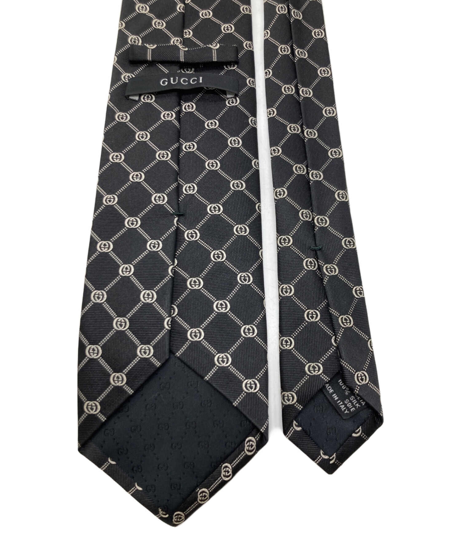 中古・古着通販】GUCCI (グッチ) GG柄ネクタイ ブラック サイズ:サイズ