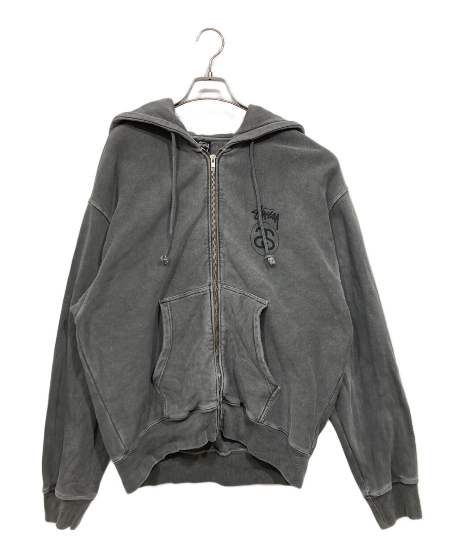 Stussy ダークグレー ジップアップパーカー 中古・古着通販】stussy (ステューシー) ジップパーカー / STOCK LINK