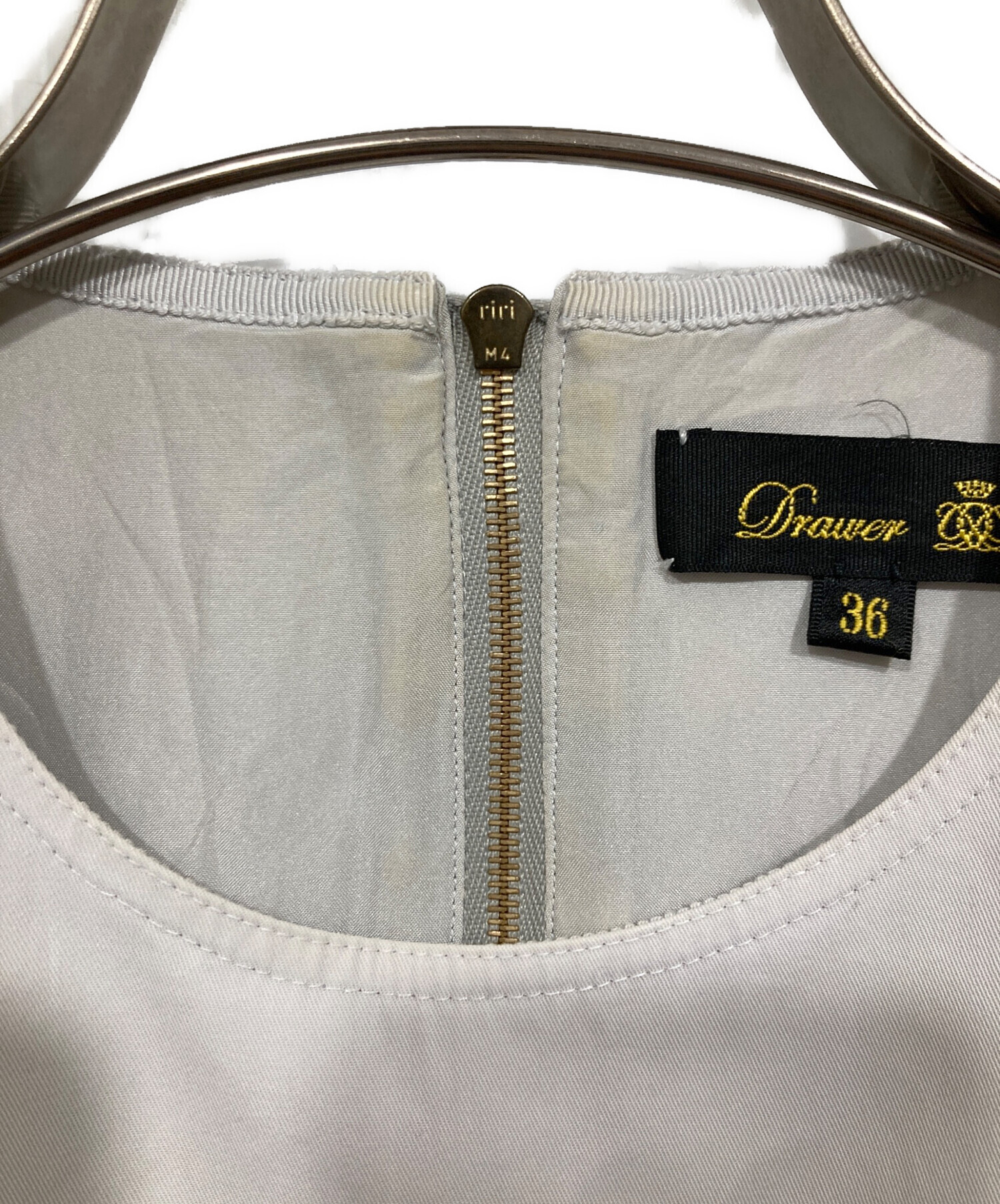 中古・古着通販】DRAWER (ドゥロワー) パフスリーブワンピース グレー