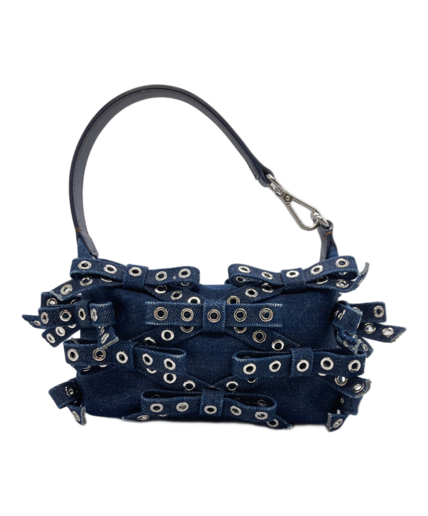 GANNI デニム リボン ショルダーバッグ 中古・古着通販】Ganni (ガニー) デニムリボンミニハンドバッグ