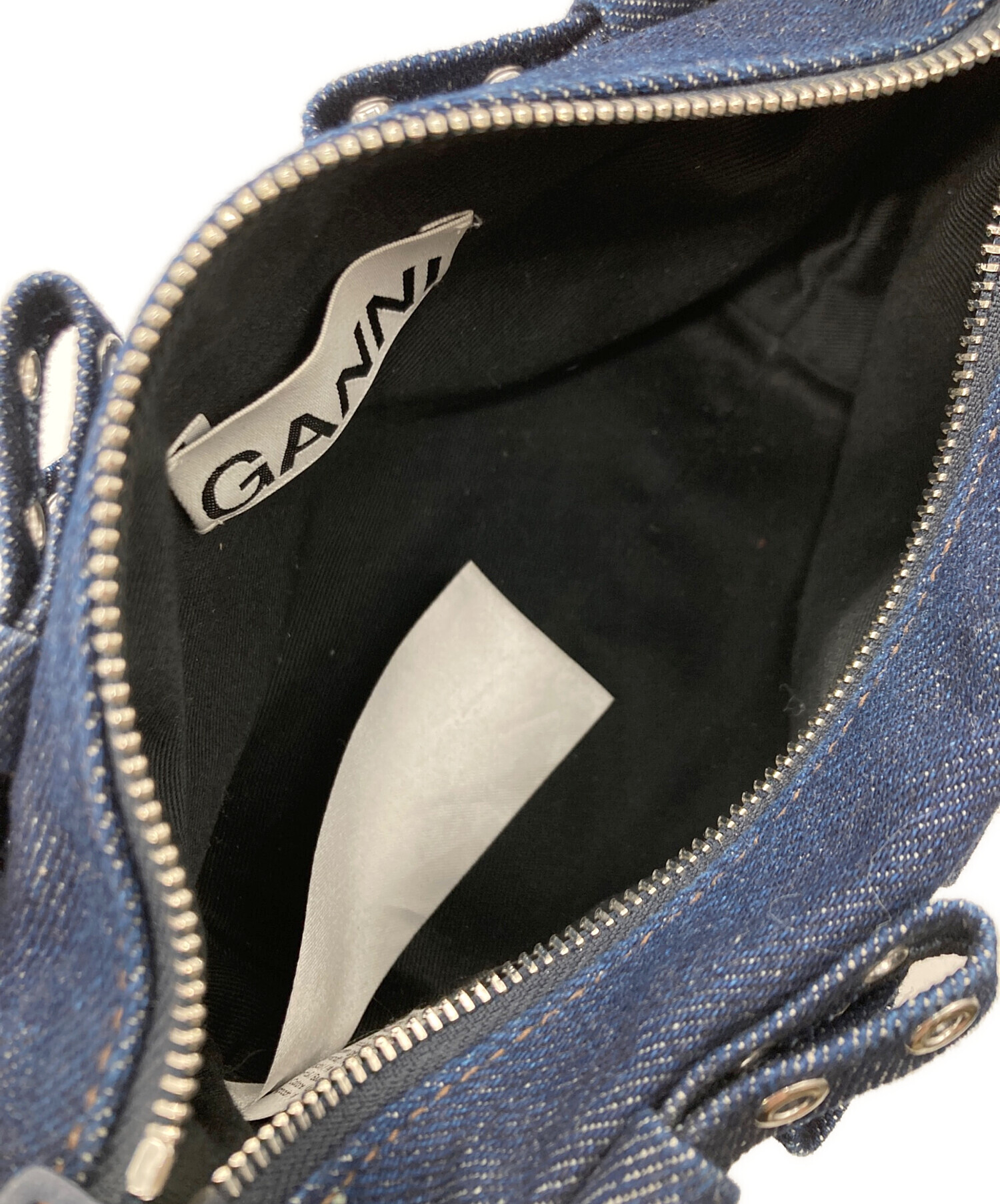 中古・古着通販】Ganni (ガニー) デニムリボンミニハンドバッグ