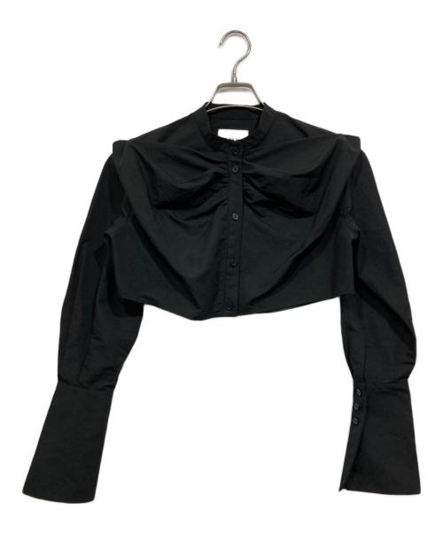 中古・古着通販】AMERI (アメリ) CROPPED BIG RIBBON SHIRT ブラック