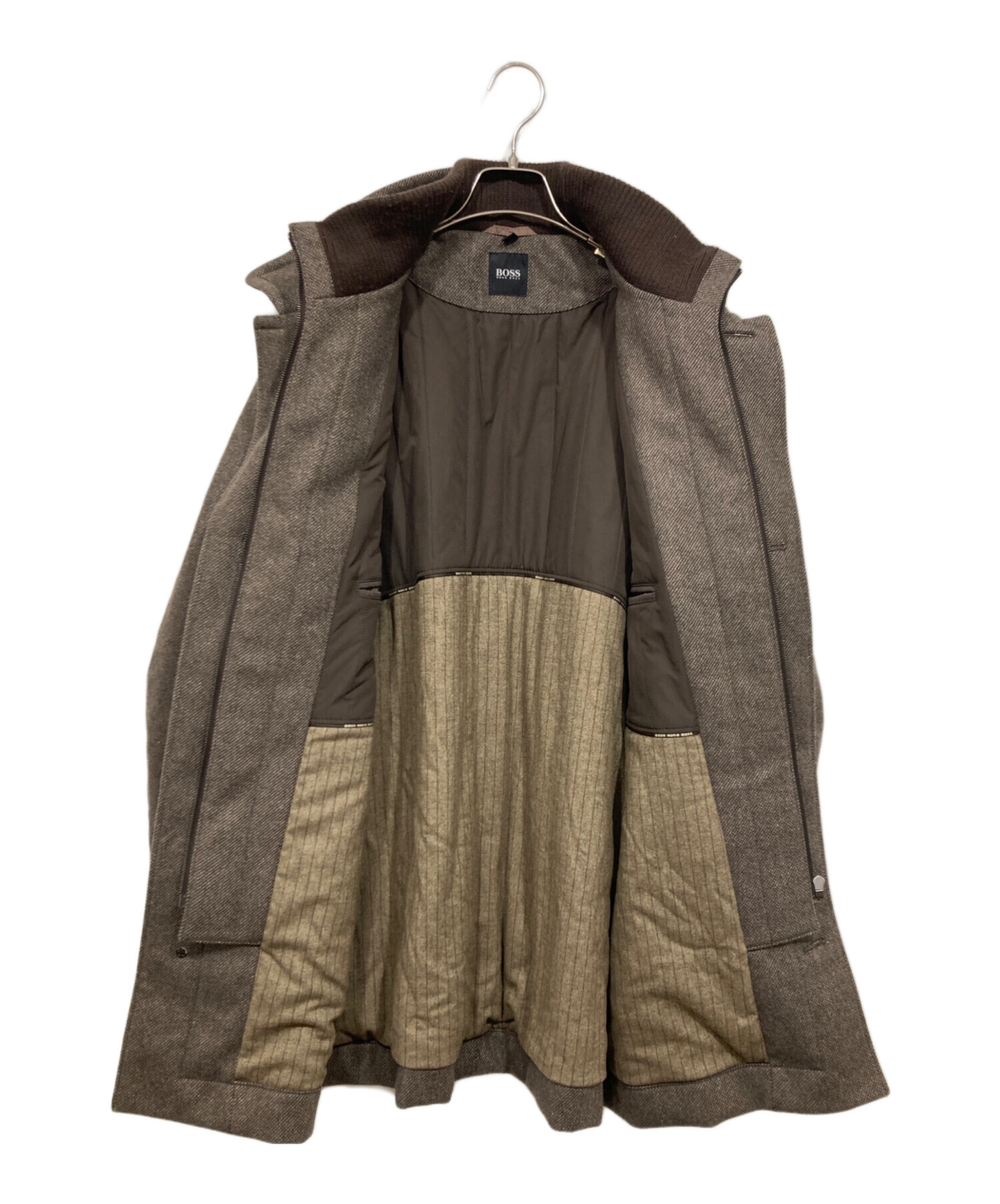 良品 HUGO BOSS ヒューゴボス スタンドカラー コート ジャケット ブルゾン ウール フォーマル 44 グレー メンズ 古着 中古 USED 中古・古着通販】BOSS HUGO BOSS (ボス ヒューゴボス) スタンドカラー