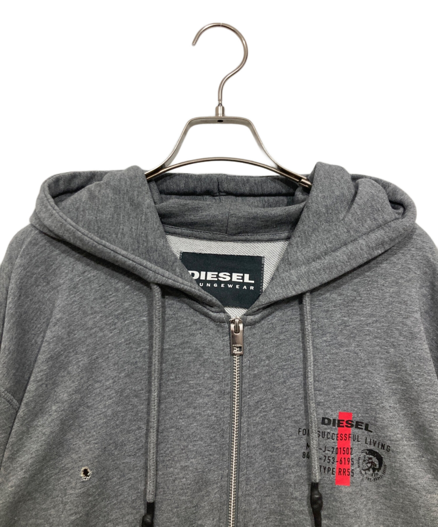中古・古着通販】DIESEL (ディーゼル) ジップパーカー グレー サイズ