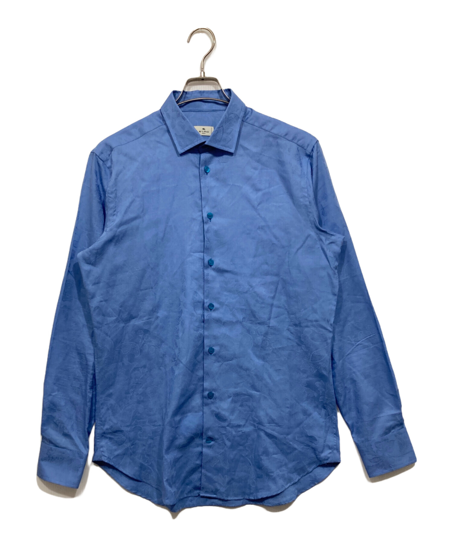 ETRO エトロ カジュアルシャツ S 青 【古着】【中古】【送料無料】 D (傷や汚れあり)】【中古】エトロ ETRO コットンシルク セミワイド