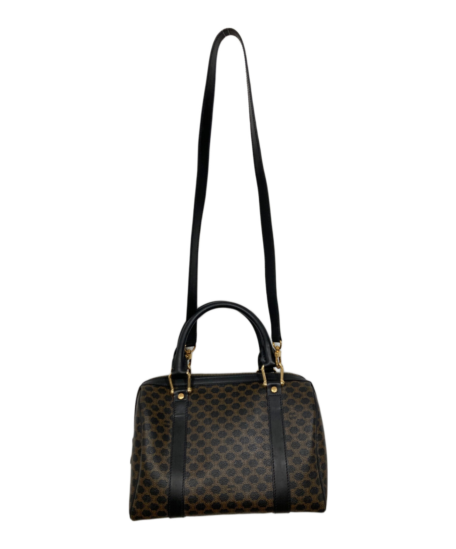廃盤・美品☆CELINE ボストンバッグ ブラックマカダム トリオンフ 廃盤・美品☆CELINE ボストンバッグ ブラックマカダム トリオンフ
