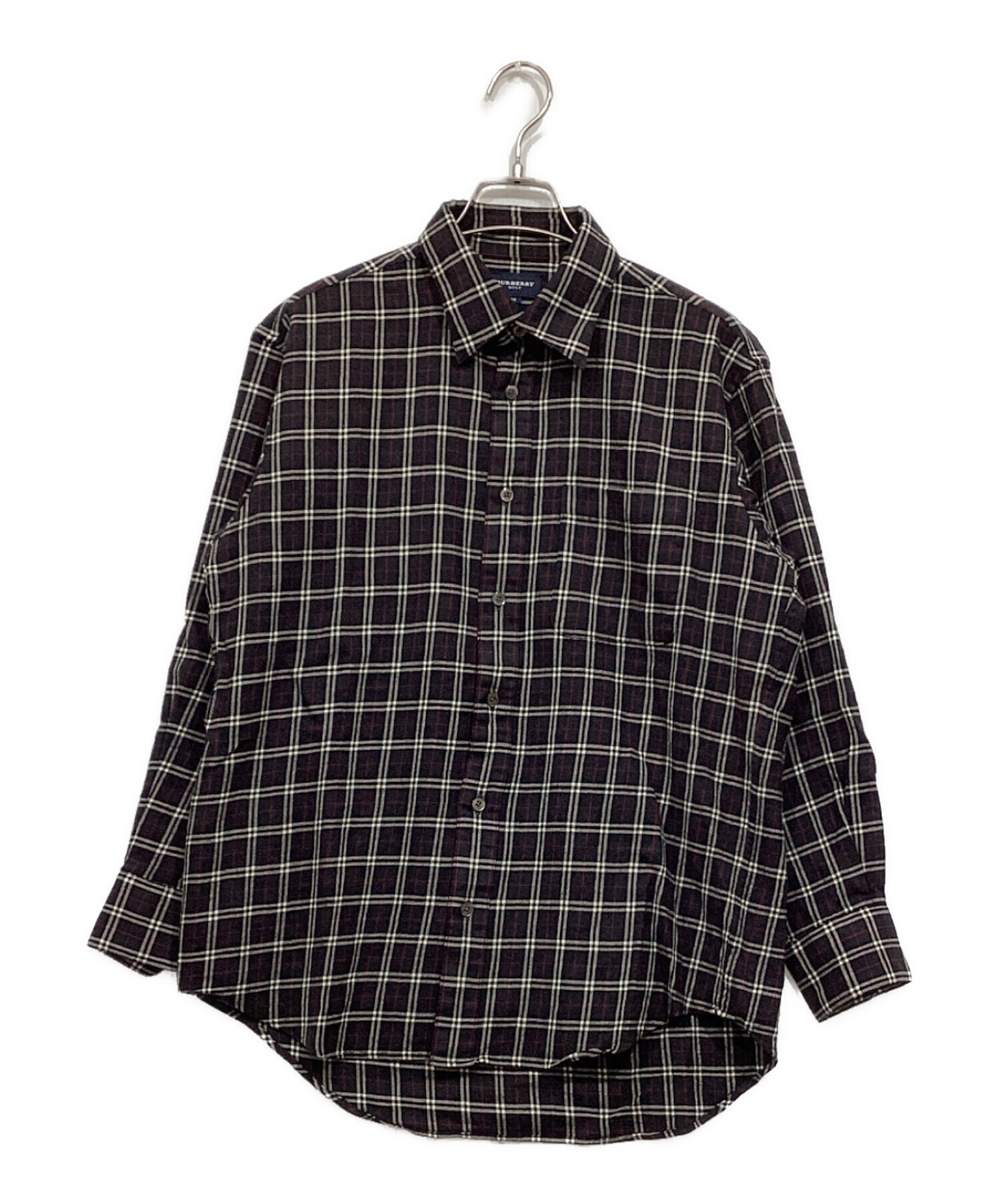 【美品】バーバリーゴルフ ノバチェック しじら織 半袖シャツ Lサイズ 中古・古着通販】BURBERRY GOLF (バーバリーゴルフ) チェックシャツ