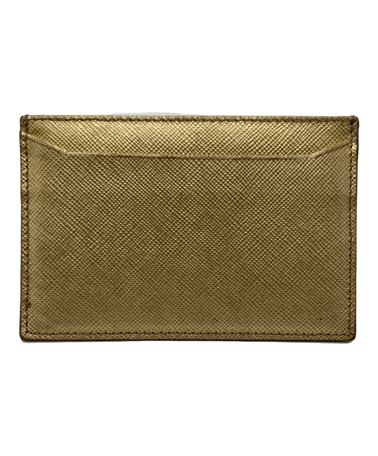 中古・古着通販】PRADA (プラダ) サフィアーノカードケース ゴールド