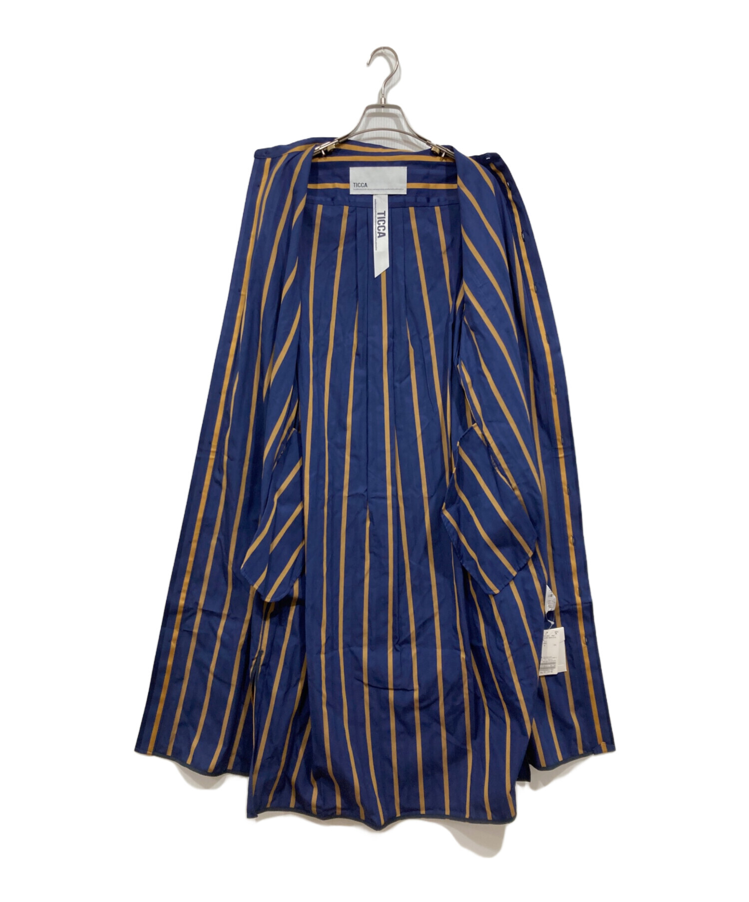中古・古着通販】ticca (ティッカ) ストライプシャツワンピース ブルー 中古・古着通販】ticca (ティッカ) ストライプシャツワンピース ブルー