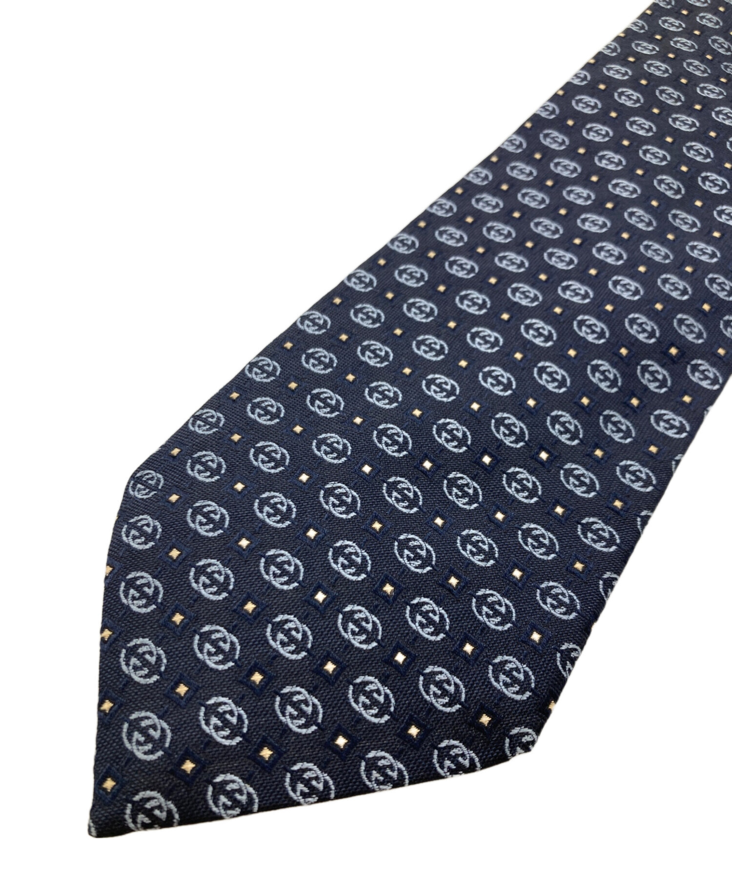 中古・古着通販】GUCCI (グッチ) GG柄ネクタイ ネイビー×ブルー サイズ
