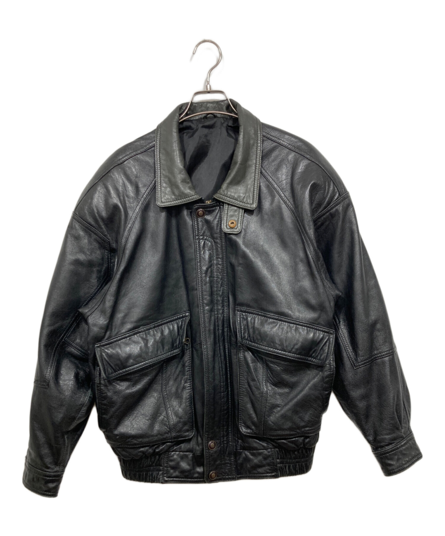(ジョングク)vintage レザージャケット　ボンバージャケット 中古・古着通販】NO BRAND (ノーブランド) レザーボンバージャケット