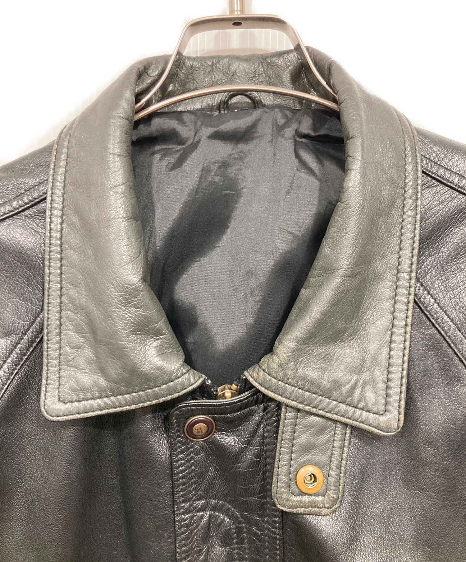 中古・古着通販】NO BRAND (ノーブランド) レザーボンバージャケット