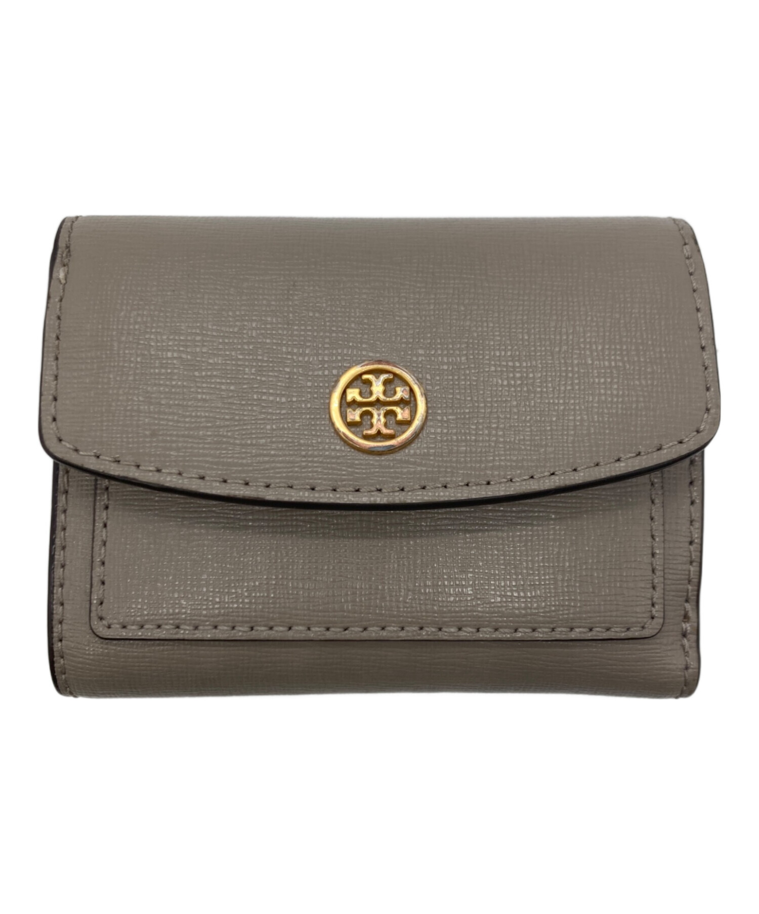 トリーバーチ TORY BURCH  二つ折り財布  グレージュ【中古】 Tory Burch - トリーバーチ TORY BURCH 二つ折り財布 グレージュ【中古