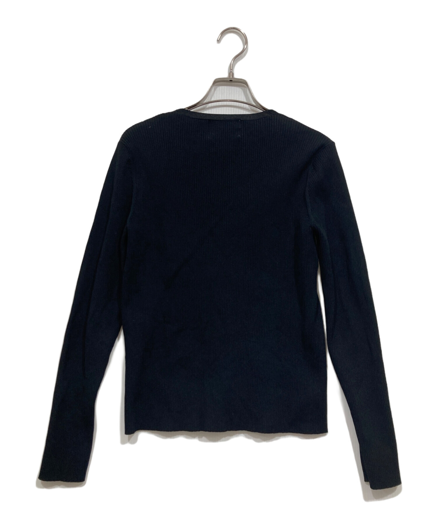 BEIGE, ベイジ カーディガン M 黒 【古着】【中古】【送料無料】 中古・古着通販】BEIGE (ベイジ) リブニットカーディガン ブラック