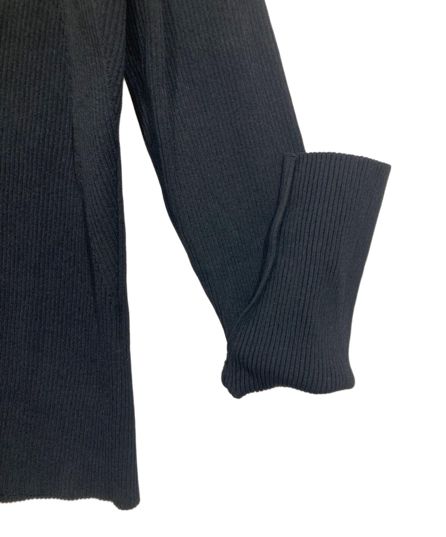 BEIGE, ベイジ カーディガン M 黒 【古着】【中古】【送料無料】 中古・古着通販】BEIGE (ベイジ) リブニットカーディガン ブラック