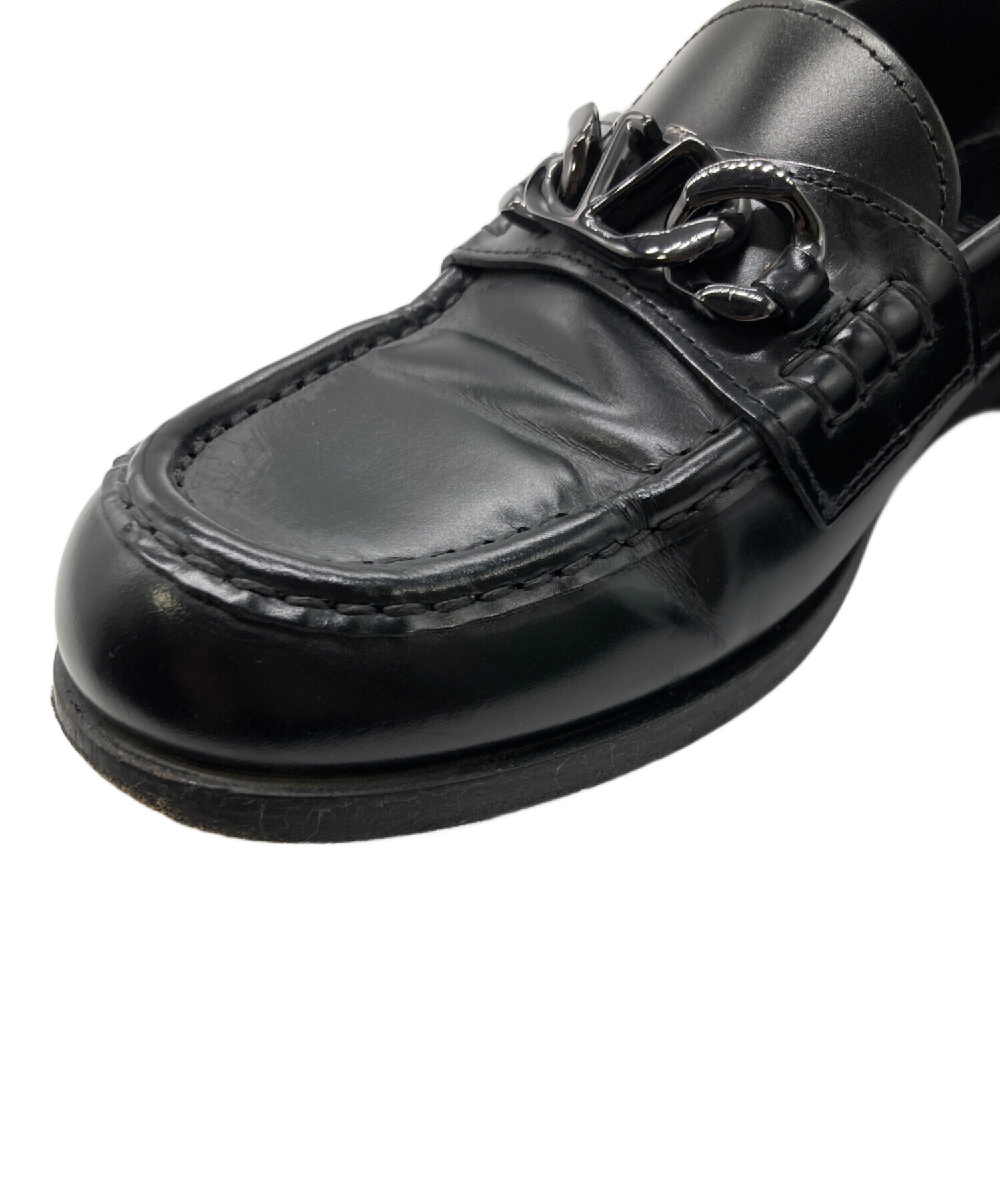 中古・古着通販】VALENTINO (ヴァレンティノ) Vロゴチェーンローファー