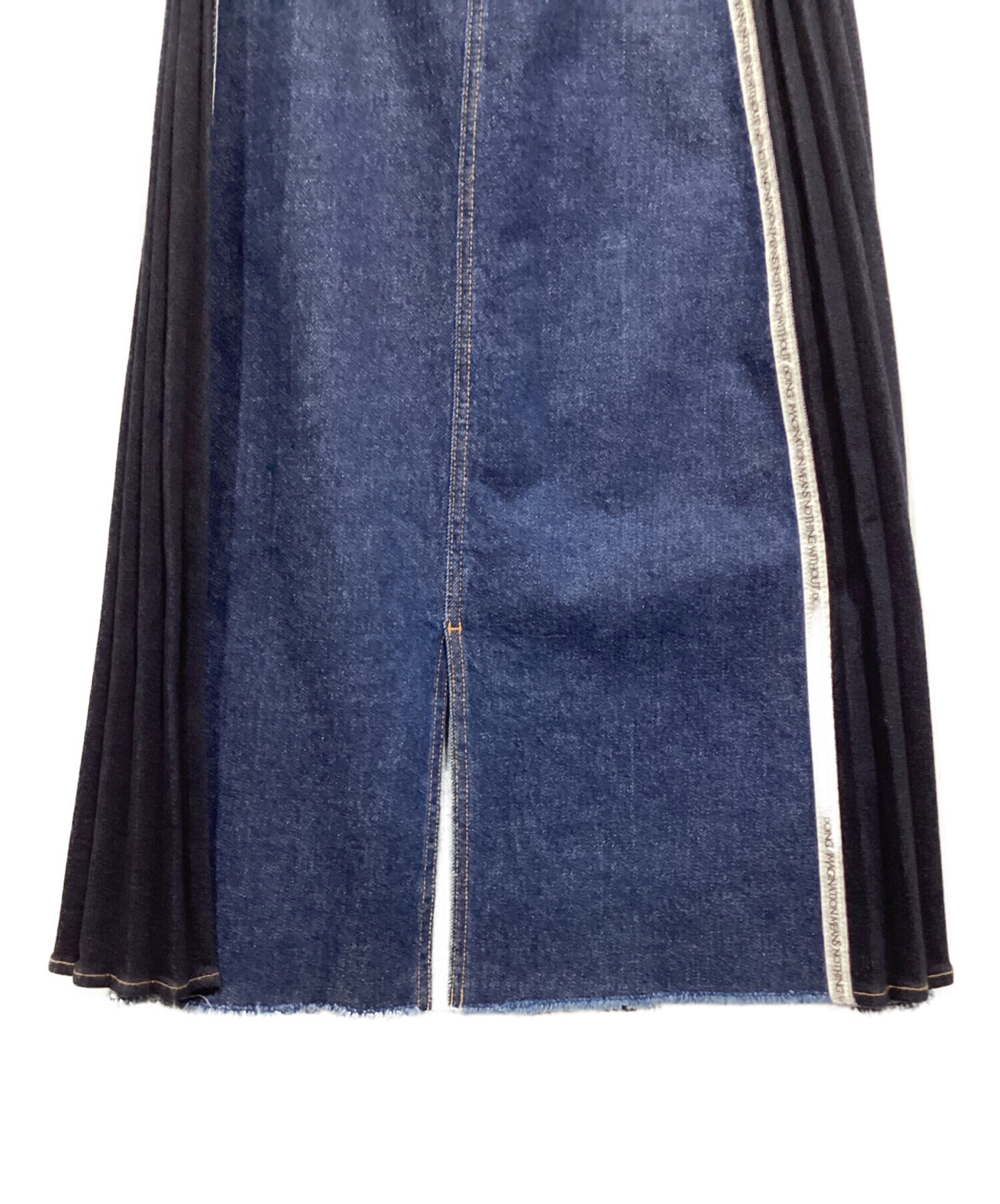 中古・古着通販】Ameri (アメリ) SIDE PLEATS DENIM SKIRT/デニム