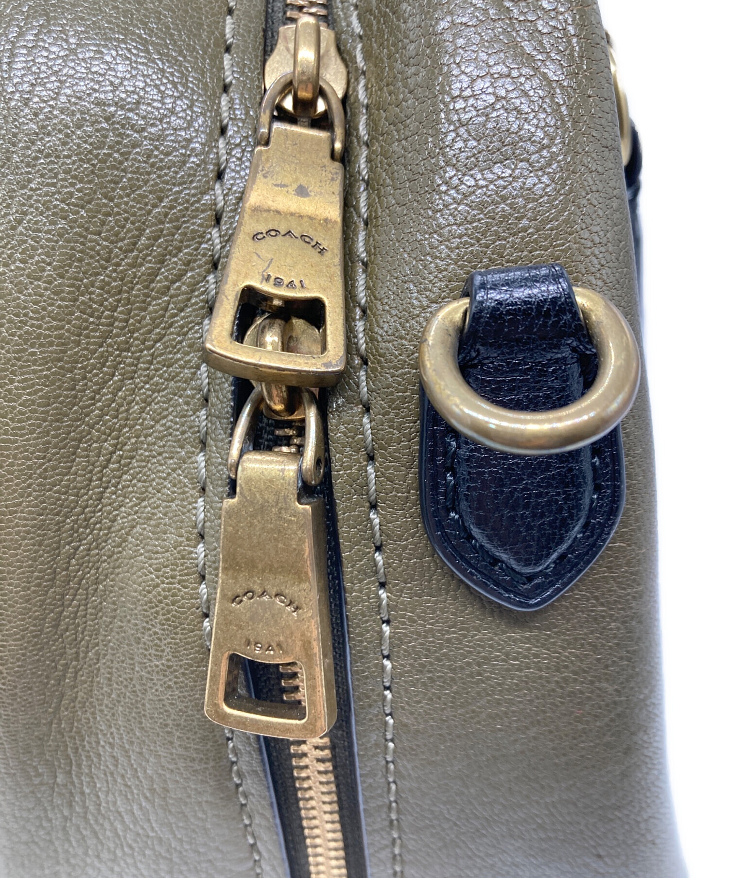 まなふうママ様コーチ COACH ハンドバッグ 2way リリー レザー カーキ