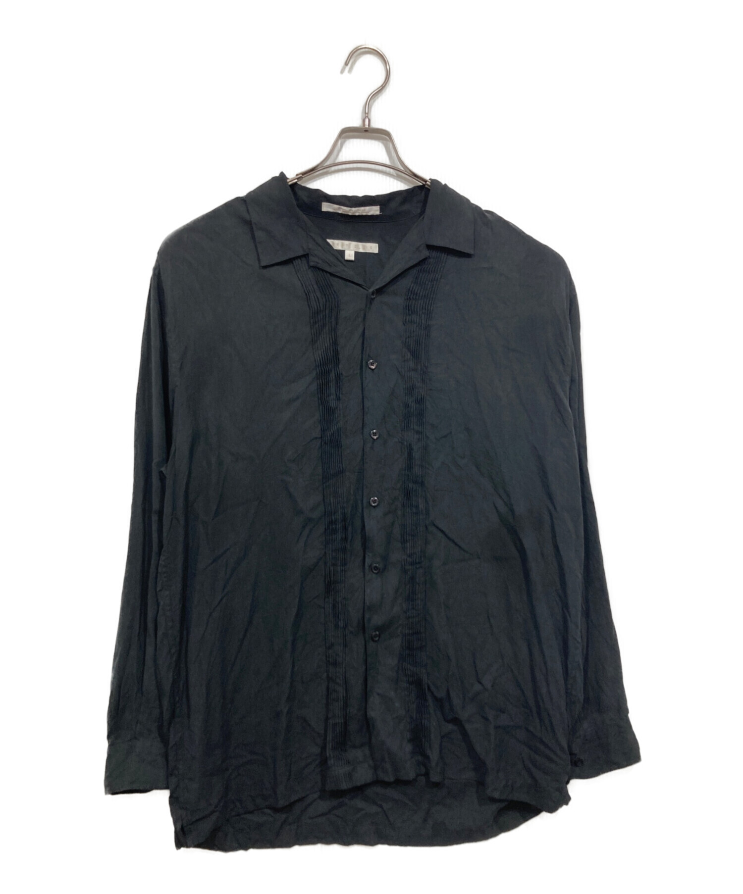 中古・古着通販】PERRY ELLIS (ペリーエリス) シルクシャツ ブラック