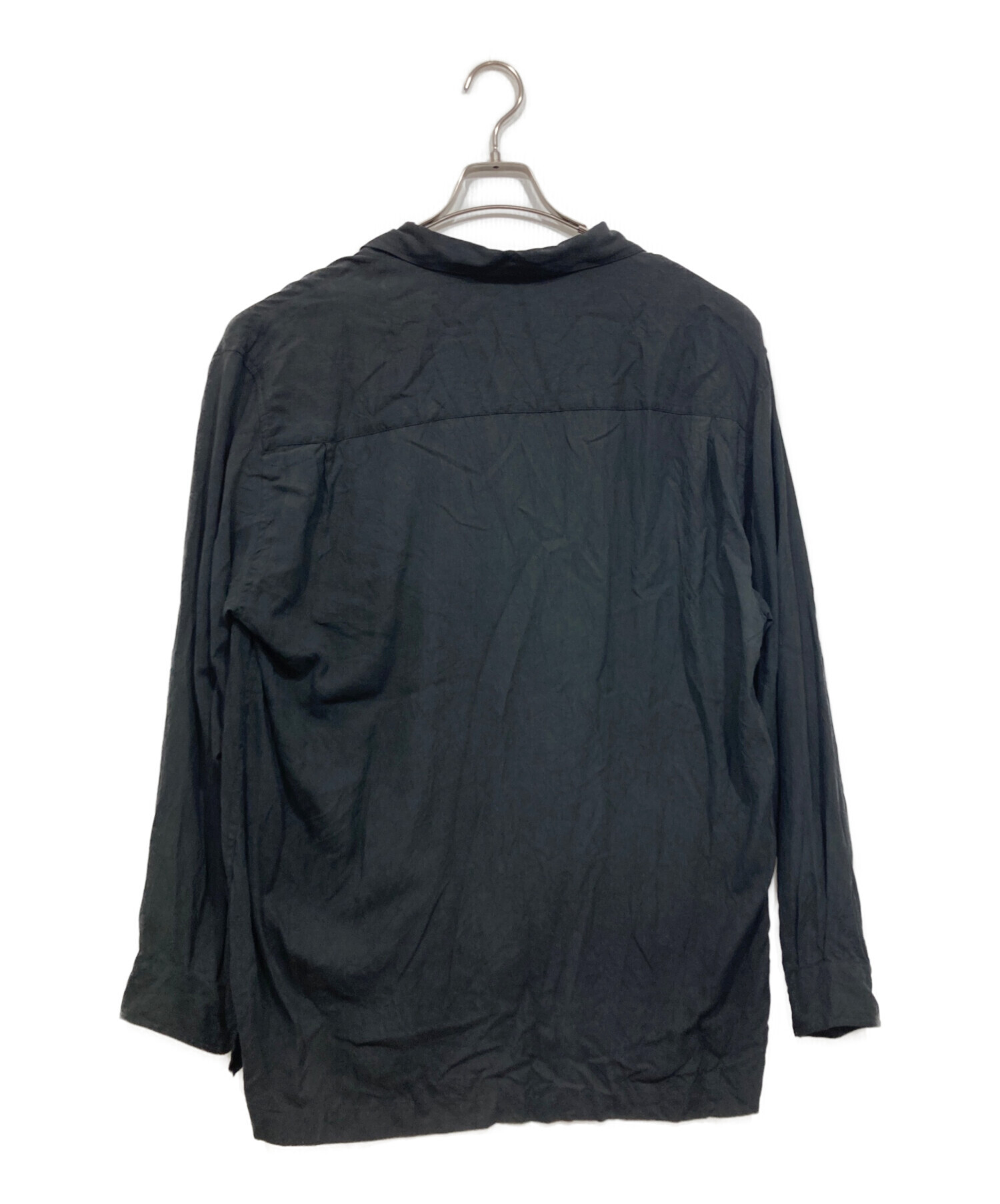 PERRY ELLIS ペリー エリス シルク ブルゾン パープル(メンズ L)中古 古着 X0805 中古・古着通販】PERRY ELLIS (ペリーエリス) シルクシャツ ブラック