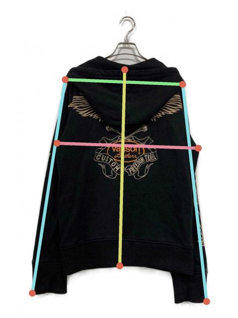中古・古着通販】VANSON (バンソン) スカル刺繍ジップパーカー