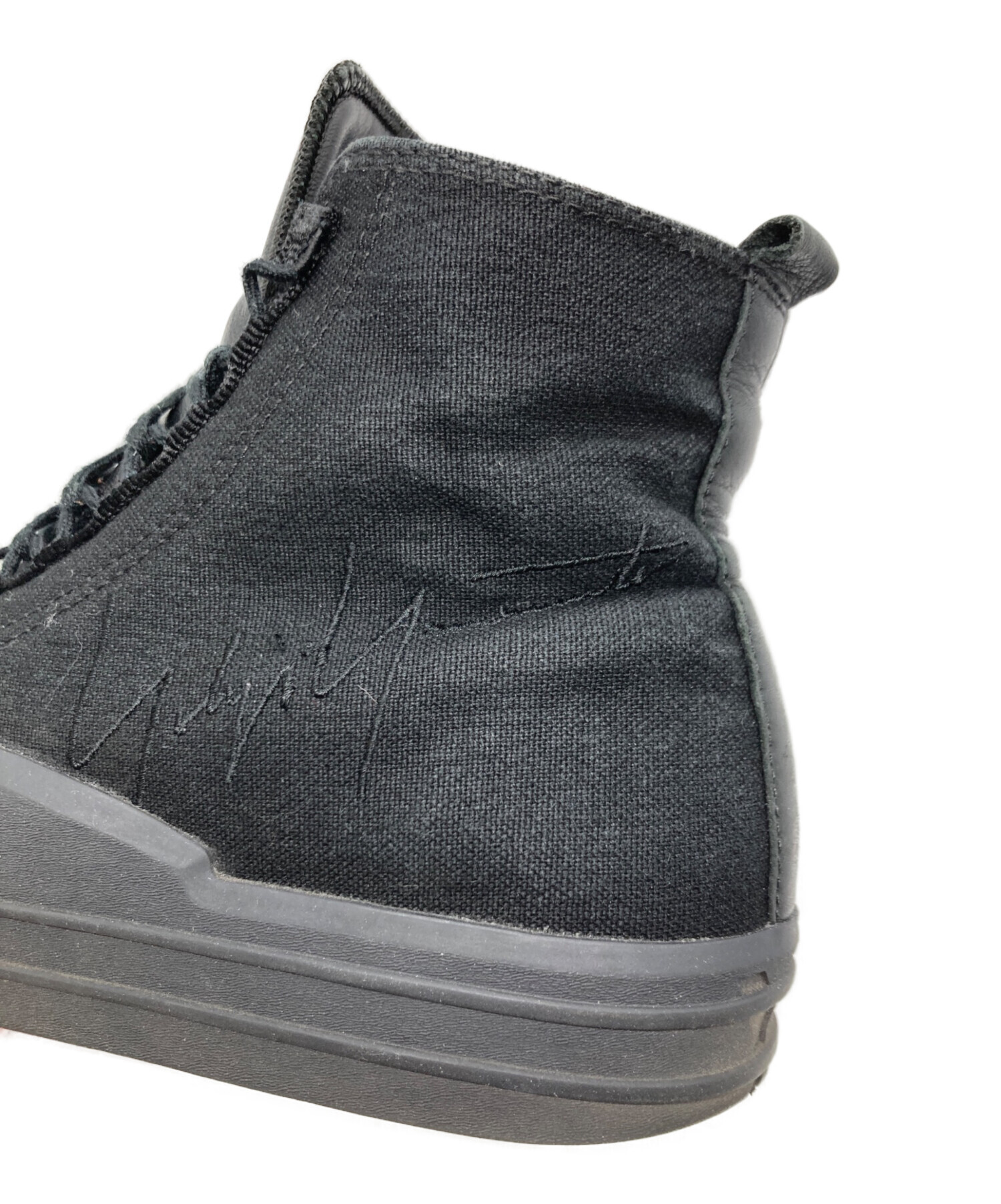 Y-3 ハイカットスニーカー ブラック/グレー 中古・古着通販】Y-3 (ワイスリー) ロゴハイカットスニーカー ブラック