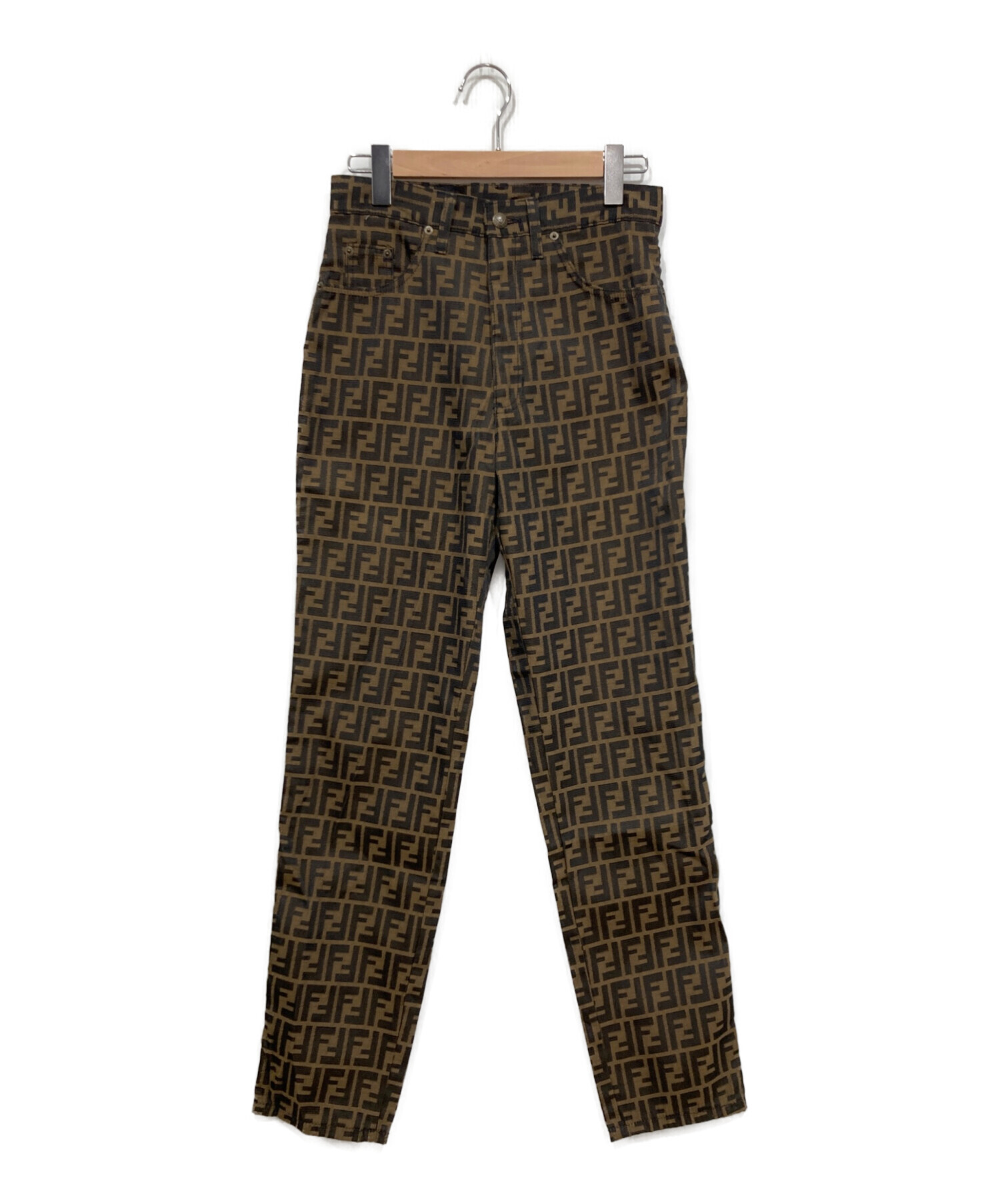 FENDI ズッカ柄 パンツ 27インチ レディース フェンディ 中古・古着通販】FENDI (フェンディ) ズッカ柄パンツ ブラック