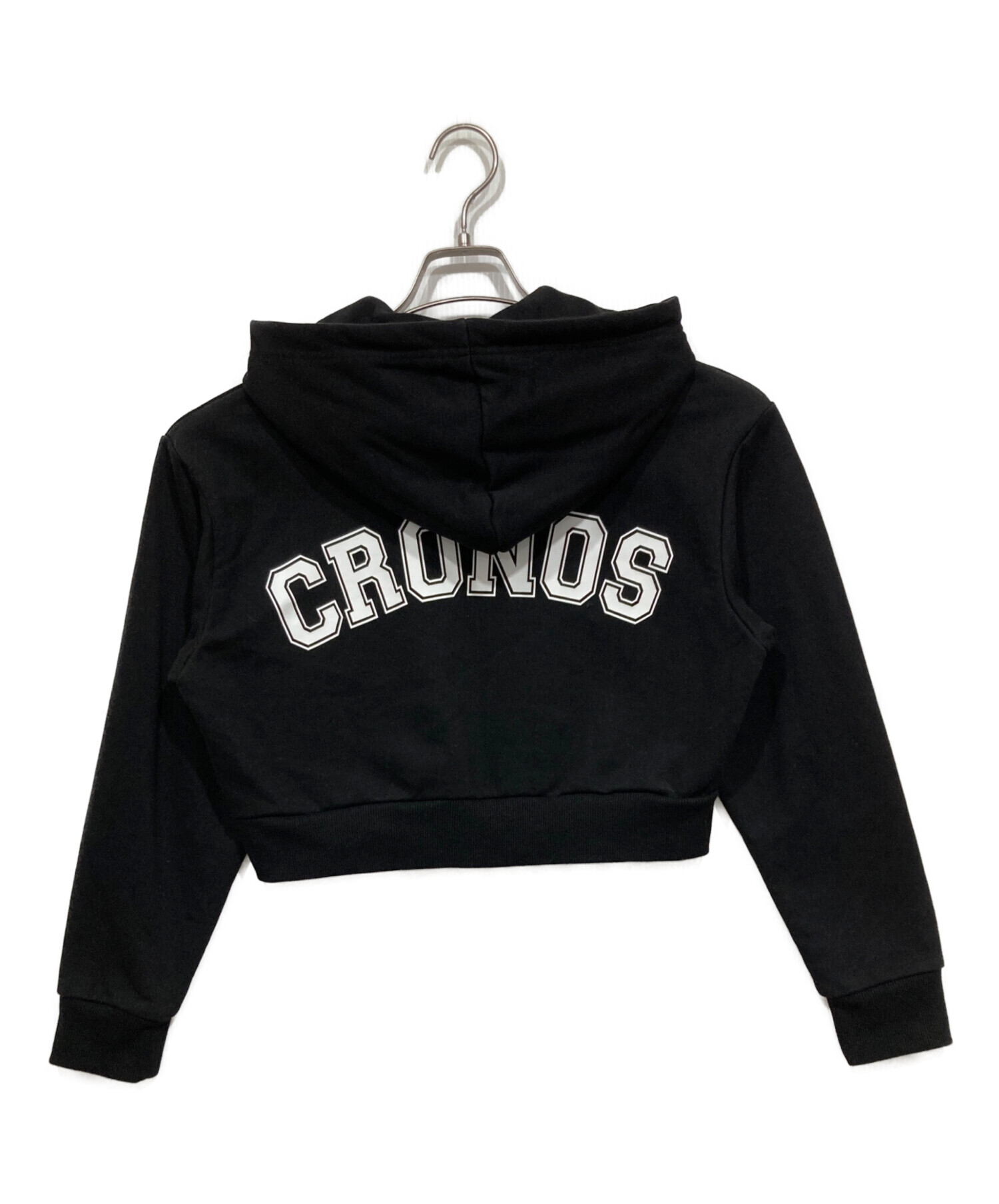 【最終価格】CRONOS ブラック クロップドパーカー　 サイズ38 中古・古着通販】CRONOS (クロノス) クロップドジップパーカー
