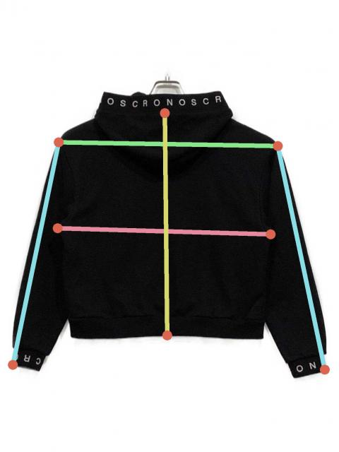 中古・古着通販】CRONOS (クロノス) ロゴテープパーカー ブラック