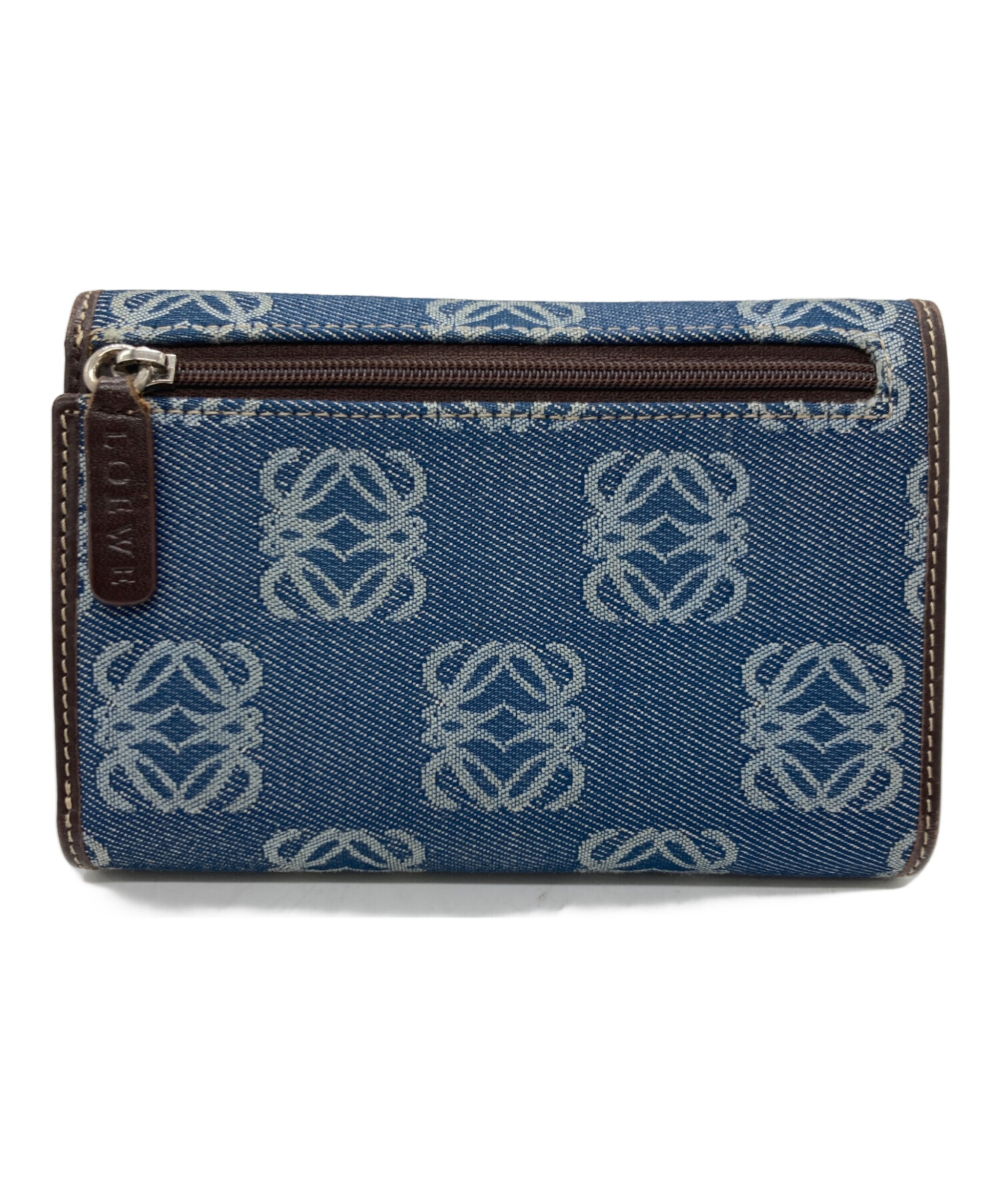 中古・古着通販】LOEWE (ロエベ) アナグラム3つ折り財布 ブルー