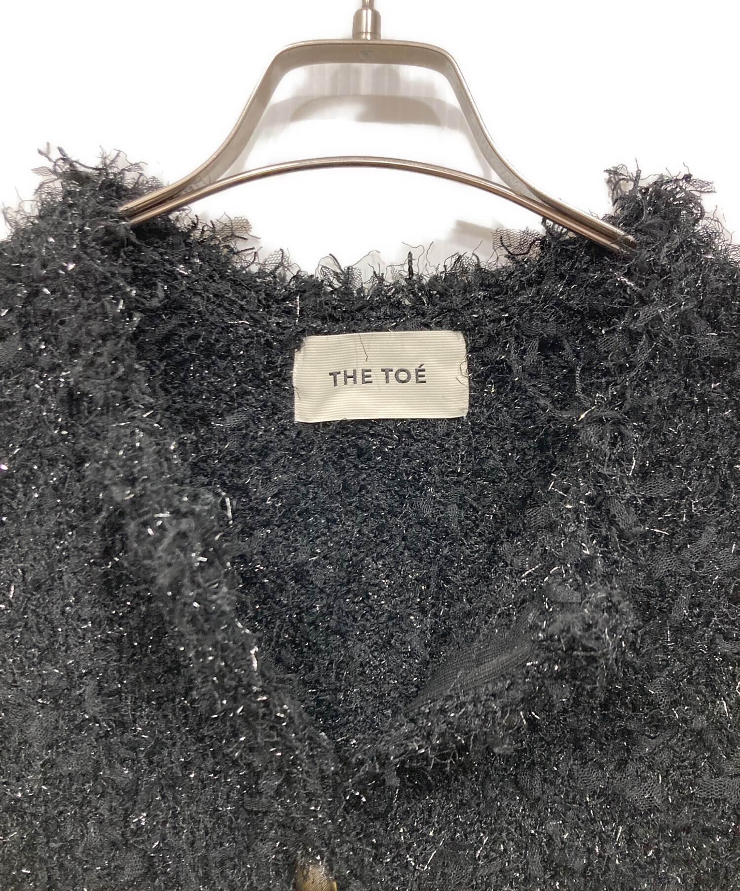 【最終値下げ】THE TOE TWEED JACKET ブラック 中古・古着通販】THE TOE (ザ・トゥー) SHORT SLEEVE TWEED JACKET