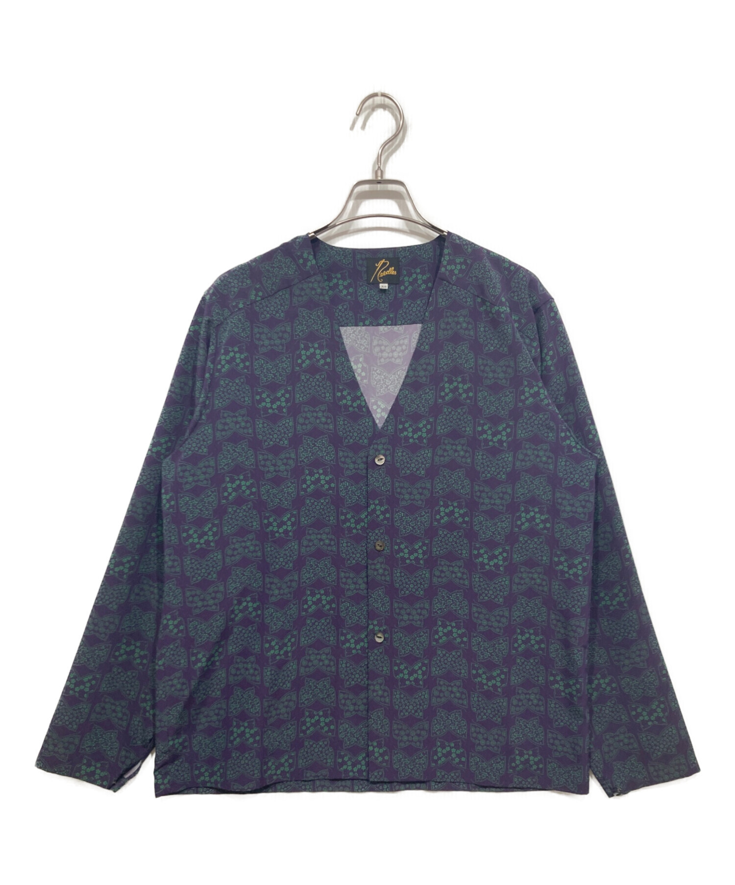 needles メッシュシャツ　パープル 中古・古着通販】Needles (ニードルズ) V Neck Shirt / Vネックシャツ