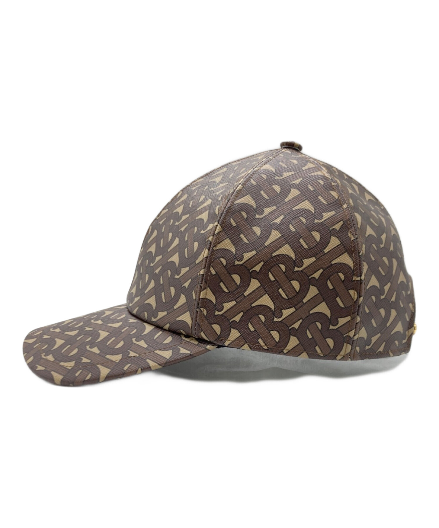 【美品】 バーバリー キャップ TB モノグラム ブラウン ナイロン 帽子 中古・古着通販】BURBERRY (バーバリー) TBモノグラム PVC ベース