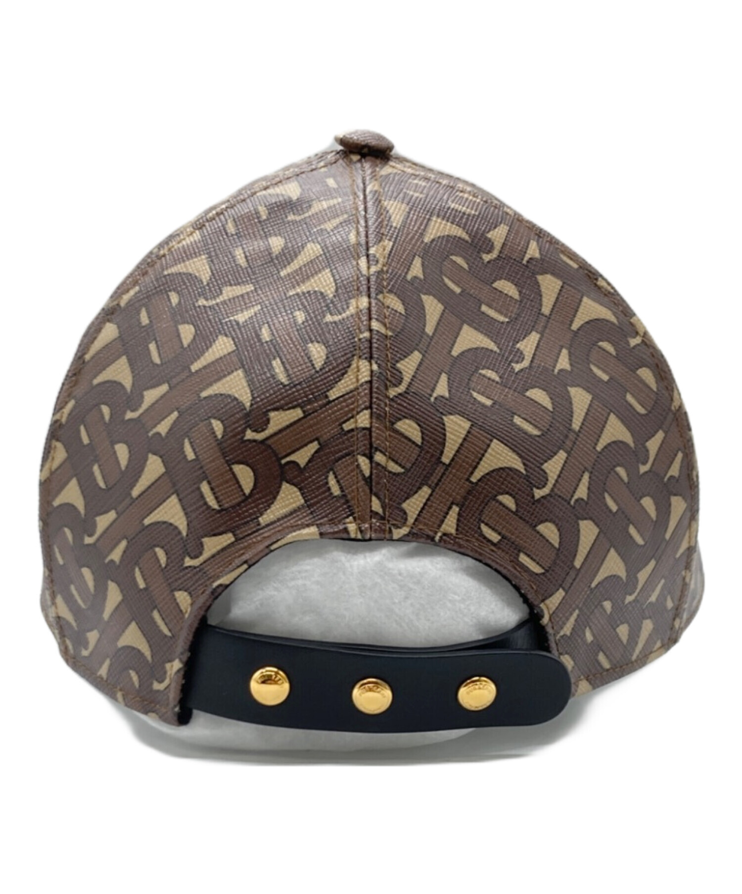 【美品】 バーバリー キャップ TB モノグラム ブラウン ナイロン 帽子 中古・古着通販】BURBERRY (バーバリー) TBモノグラム PVC ベース