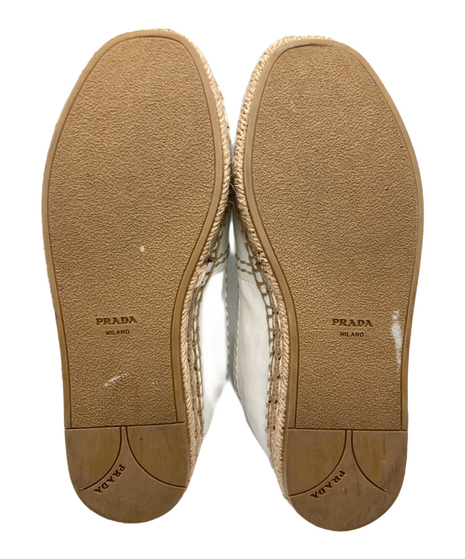 中古・古着通販】PRADA (プラダ) ウェッジソールサンダル ホワイト