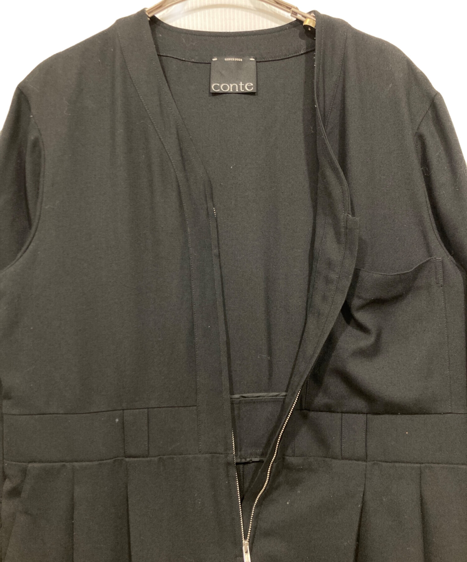 中古・古着通販】conte (コンテ) Vネックオールインワン ブラック