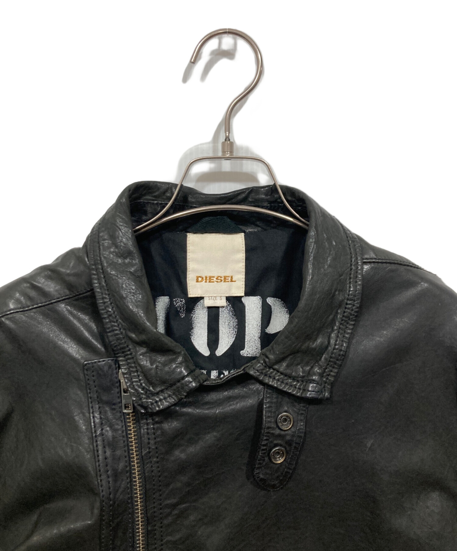 DIESEL: レザージャケット (羊革) 中古・古着通販】DIESEL (ディーゼル) ラムレザーライダースジャケット