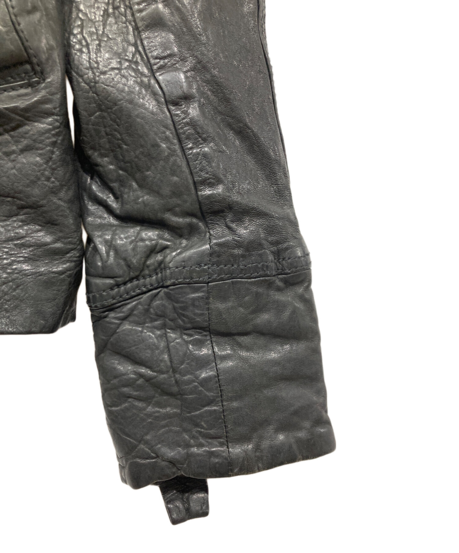 中古・古着通販】DIESEL (ディーゼル) ラムレザーライダースジャケット