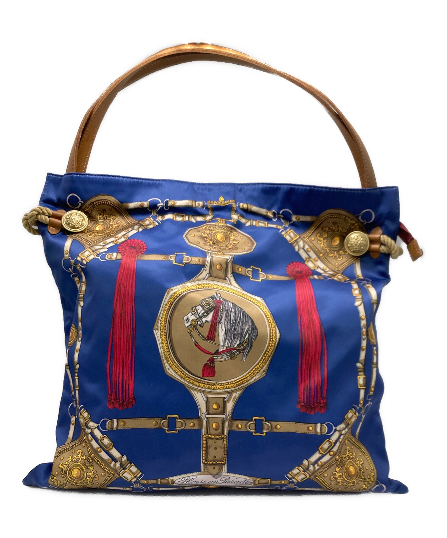 中古・古着通販】TOPKAPI (トプカピ) スカーフ柄トートバッグ ブルー 