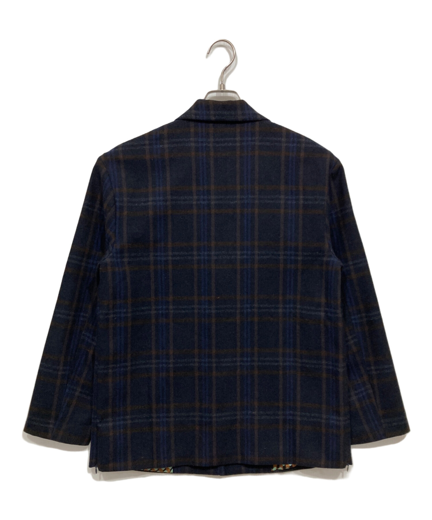 中古・古着通販】etici (エティチ) チェックジャケット ネイビー