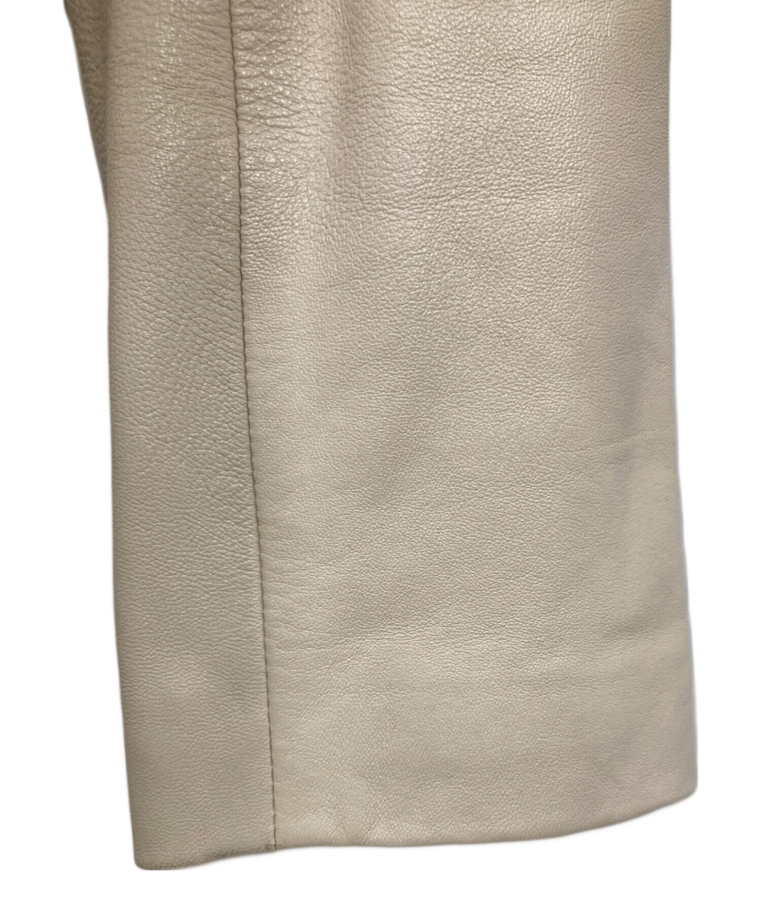 中古・古着通販】BALMAIN (バルマン) ラムレザーコート アイボリー