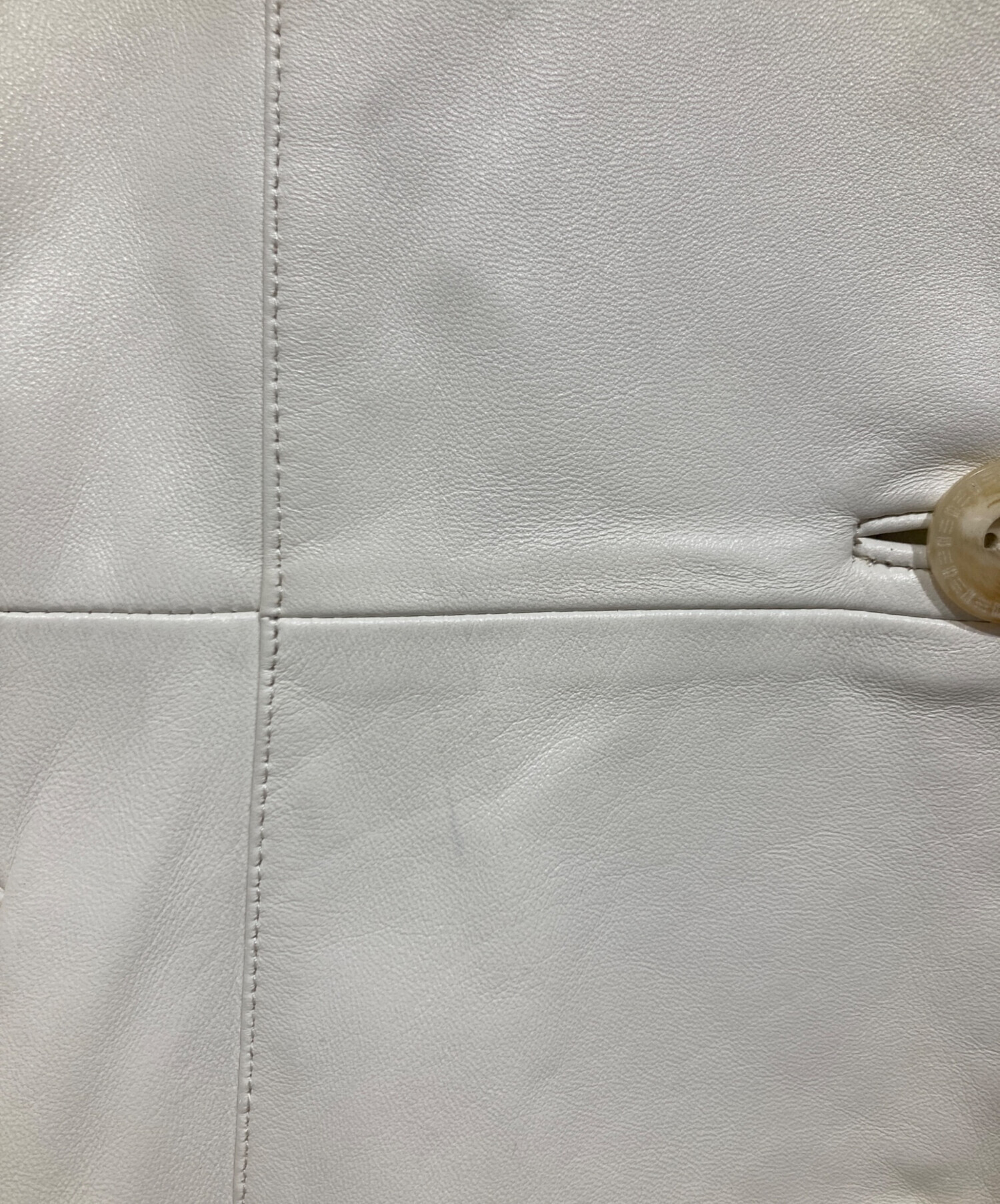中古・古着通販】BALMAIN (バルマン) ラムレザーコート ホワイト