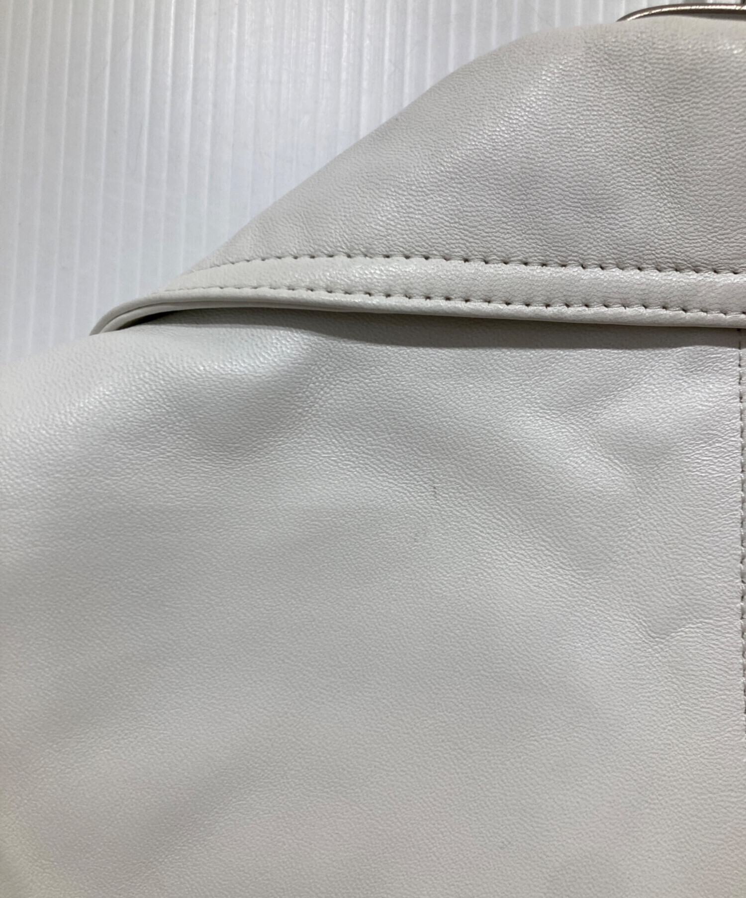 中古・古着通販】BALMAIN (バルマン) ラムレザーコート ホワイト